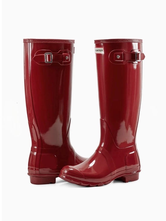 Hunter Shoes - Hunter Women’s Gloss Knee-High Rain Boots - Burgundy Red
